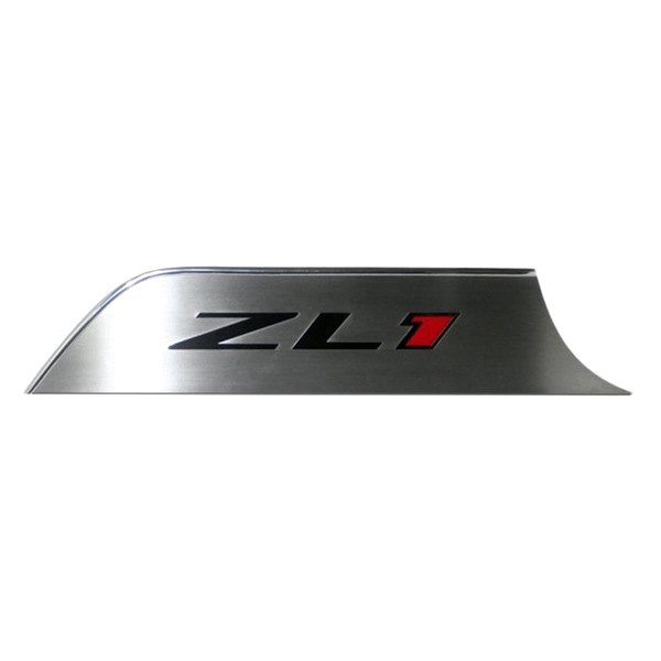 American Car Craft® - GM Licensed Brushed Door Panel Kick Plates With ZL1 Logo