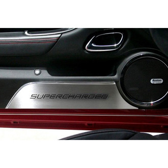 ACC® - GM Licensed Brushed Door Panel Kick Plates with Supercharged Logo