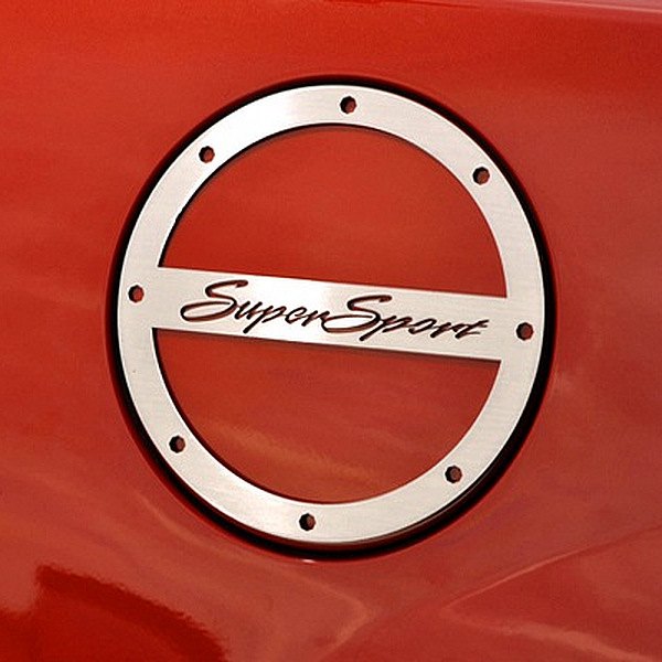 American Car Craft® - GM Licensed Brushed Gas Cap Cover with Super Sport Logo