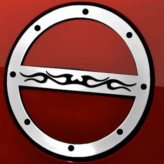 ACC® - Brushed Gas Cap Cover with Tribal Flame