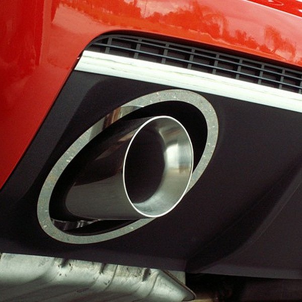 American Car Craft® - Full Oval Polished Exhaust Tip Covers with Trim Rings