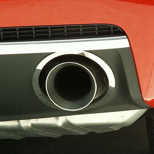 American Car Craft® - Chopped Oval Polished Exhaust Tip Covers with Trim Rings