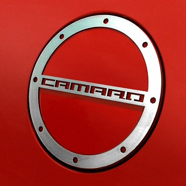 American Car Craft® - GM Licensed Brushed Gas Cap Cover with Camaro Logo