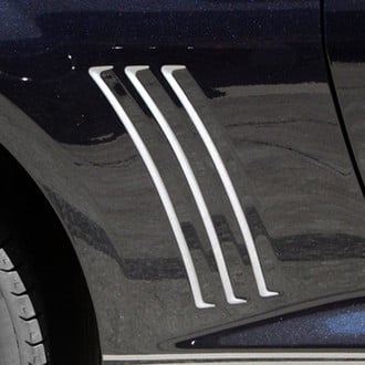 ACC® - Satin Gun Metal Rear Side Fender Vent Grille Vinyl Inserts