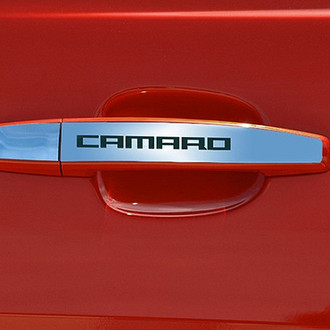 ACC® - GM Licensed Polished Exterior Door Handle Plates with Camaro Logo
