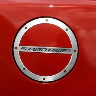 ACC® - GM Licensed Brushed Gas Cap Cover with Supercharged Logo