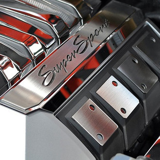 ACC® - Polished Fuel Rail Covers with Brushed Black Solid Super Sport Logo