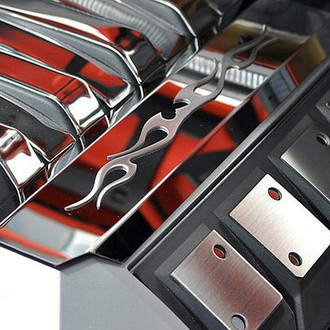 ACC® - Polished Fuel Rail Covers with Tribal Flame Etching