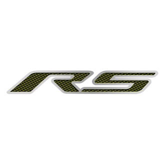 ACC® - GM Licensed Series Brushed Hood Emblem with Yellow Carbon Fiber RS Logo