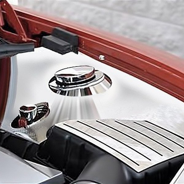 American Car Craft® - Plain Style Polished Inner Fender Covers with Fuse Box Cover