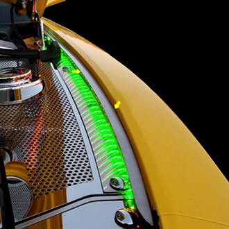 ACC® - Green Illuminated Polished Inner Fender Liners with Top Caps