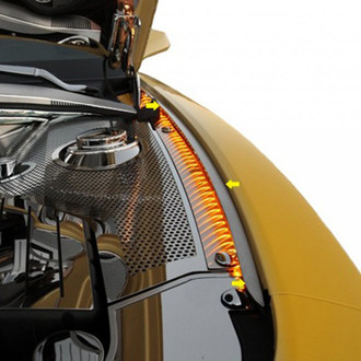 ACC® - Yellow Illuminated Polished Inner Fender Liners with Top Caps