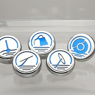ACC® - Chrome Blue Carbon Fiber Cap Cover Set