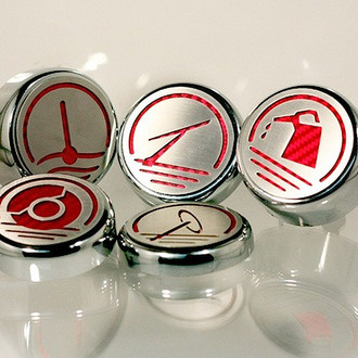 ACC® - Chrome Red Carbon Fiber Cap Cover Set