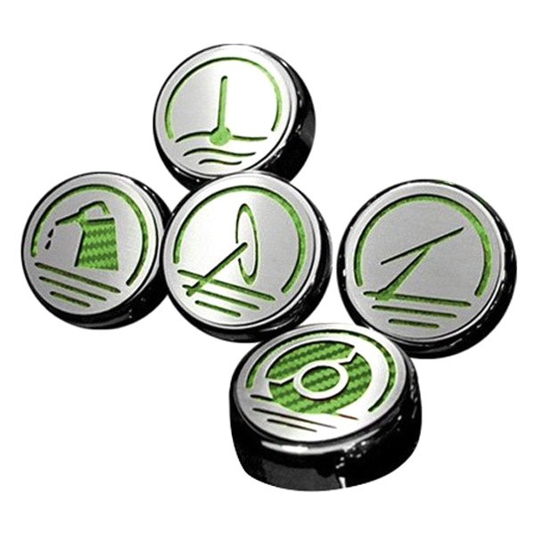 American Car Craft® - Chrome Synergy Green Solid Cap Cover Set