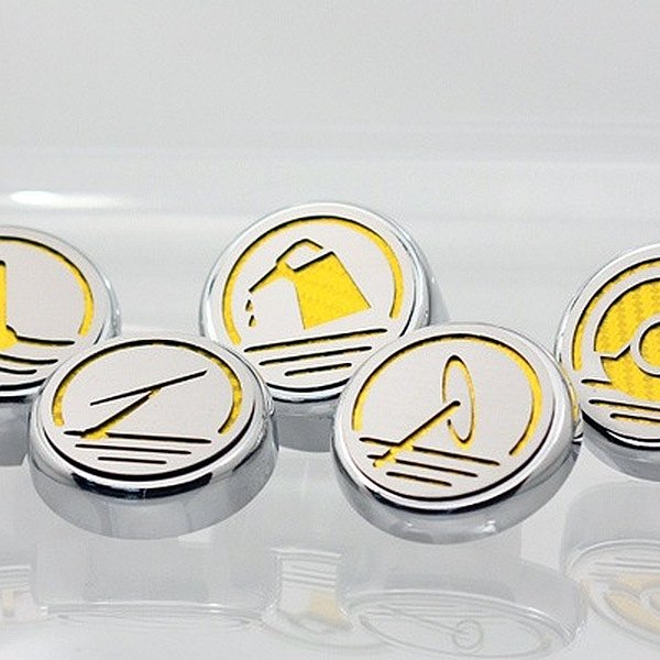 American Car Craft® - Chrome Yellow Carbon Fiber Cap Cover Set