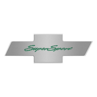ACC® - Brushed Hood Panel Badge with Green Carbon Fiber Super Sport Logo