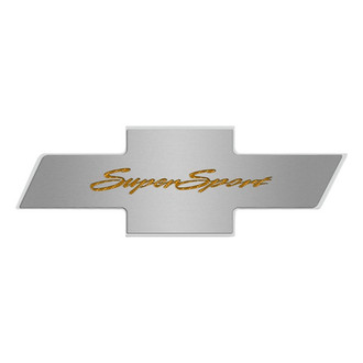 ACC® - Brushed Hood Panel Badge with Orange Carbon Fiber Super Sport Logo