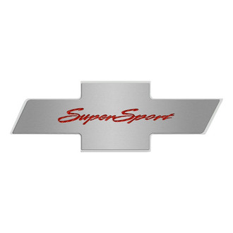 ACC® - Brushed Hood Panel Badge with Red Carbon Fiber Super Sport Logo