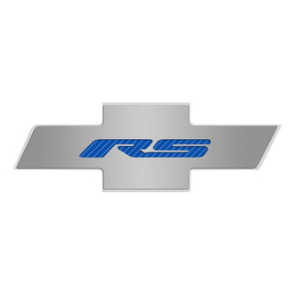 ACC® - Brushed Hood Panel Badge with Blue Carbon Fiber RS Logo