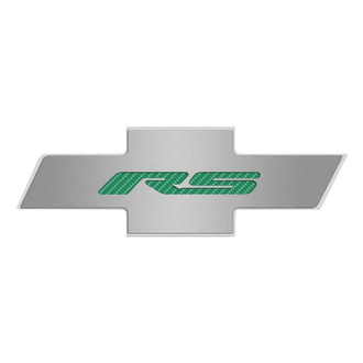 ACC® - Brushed Hood Panel Badge with Green Carbon Fiber RS Logo