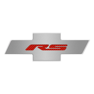 ACC® - Brushed Hood Panel Badge with Red Carbon Fiber RS Logo