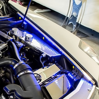 ACC® - Blue Illuminated Polished Fender Caps