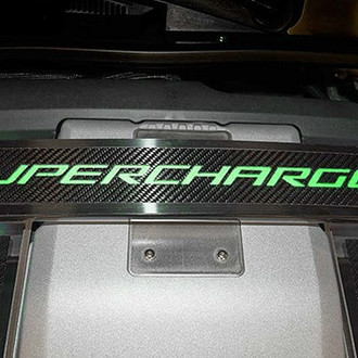 ACC® - Green Illuminated Carbon Fiber Strut Bar Trim with Supercharged Logo