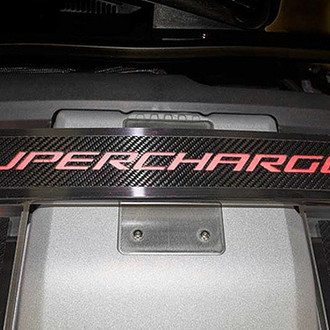 ACC® - Red Illuminated Carbon Fiber Strut Bar Trim with Supercharged Logo