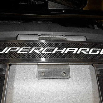 ACC® - White Illuminated Carbon Fiber Strut Bar Trim with Supercharged Logo