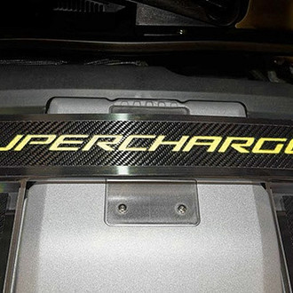 ACC® - Yellow Illuminated Carbon Fiber Strut Bar Trim with Supercharged Logo