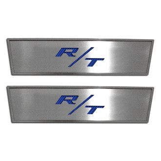 ACC® - MOPAR Licensed Brushed Front Door Badge Plates with Blue R/T Logo
