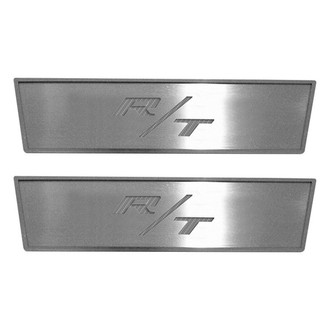 ACC® - MOPAR Licensed Brushed Front Door Badge Plates with White R/T Logo