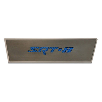 ACC® - MOPAR Licensed Brushed Door Badge Plates with Blue SRT8 Logo