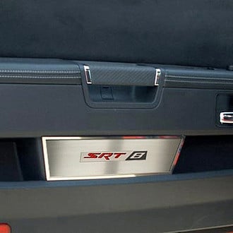 ACC® - MOPAR Licensed Brushed Door Badge Plates with Bright Red SRT8 Logo