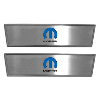 ACC® - GM Licensed Brushed Front Door Badge Plates with MOPAR Omega M Logo