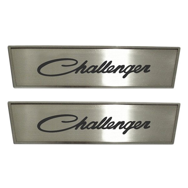 American Car Craft® - GM Licensed Brushed Front Door Badge Plates With Challenger Script