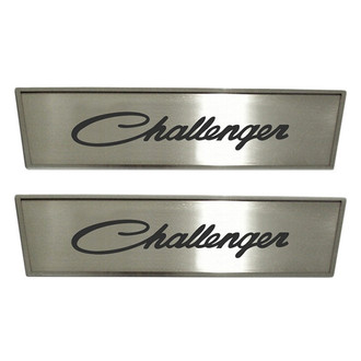 ACC® - GM Licensed Brushed Front Door Badge Plates with Challenger Script
