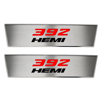 ACC® - Brushed Front Door Badge Plates with 392 HEMI Logo