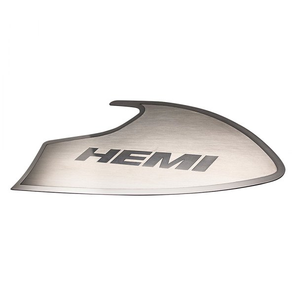 American Car Craft® - Brushed Door Badge Plates With Polished HEMI Logo