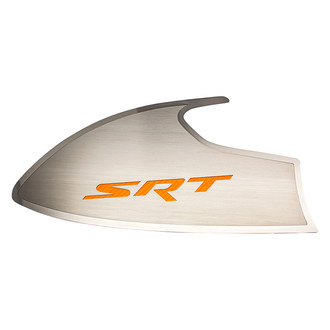 ACC® - Brushed Door Badge Plates with Orange SRT Logo