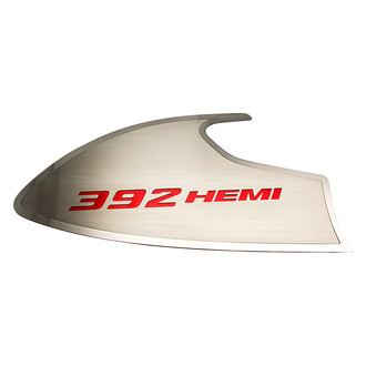 ACC® - Brushed Door Badge Plates with Red 392 HEMI Logo
