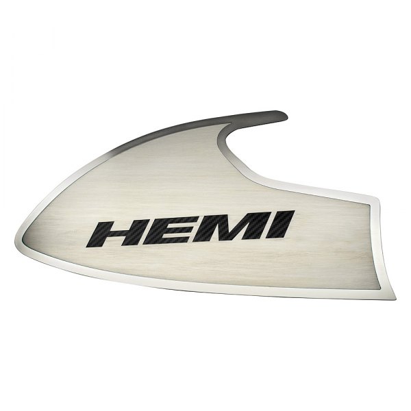 American Car Craft® - Brushed Door Badge Plates With HEMI Logo