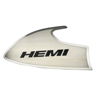 ACC® - Brushed Door Badge Plates with Black HEMI Logo
