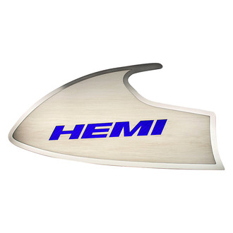 ACC® - Brushed Door Badge Plates with Blue HEMI Logo