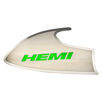 ACC® - Brushed Door Badge Plates with Green HEMI Logo