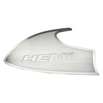 ACC® - Brushed Door Badge Plates with White HEMI Logo