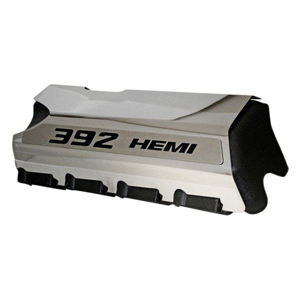 American Car Craft® - MOPAR Licensed Series Non-Illuminated Polished Fuel Rail Covers with Black 392 HEMI Logo