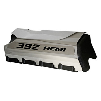 ACC® - MOPAR Licensed Series Non-Illuminated Polished Fuel Rail Covers with Black Carbon Fiber 392 HEMI Logo