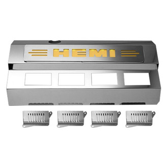 ACC® - Replacement Style Yellow Illuminated Polished Fuel Rail Covers with HEMI Logo